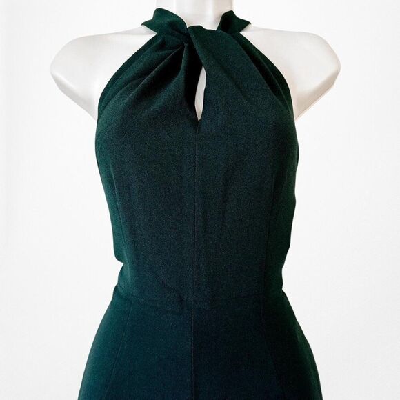 Vintage Y2K Green Sleeveless Halter Wide Leg Jumpsuit Size M - Picture 6 of 8